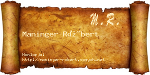 Maninger Róbert névjegykártya